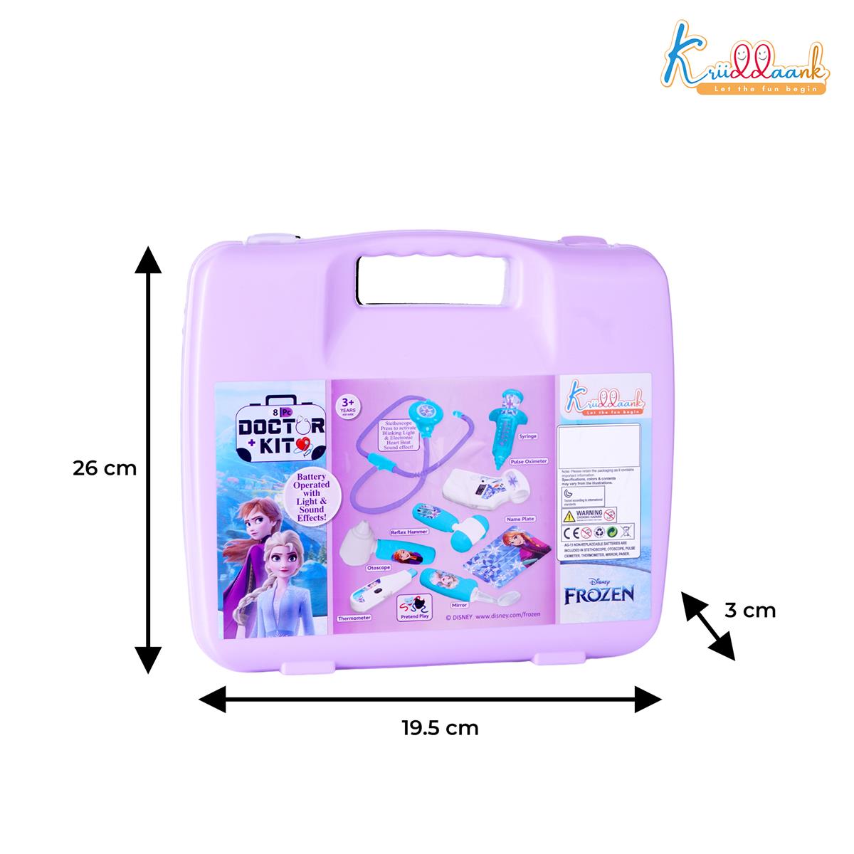 Disney Frozen Elsa & Anna Theme Doctor Set for Kids - Interactive Stethoscope with Light & Heartbeat Sound, 8-Piece Medical Tools Playset, Portable Carry Case, Pretend Play Toy for Ages 3+