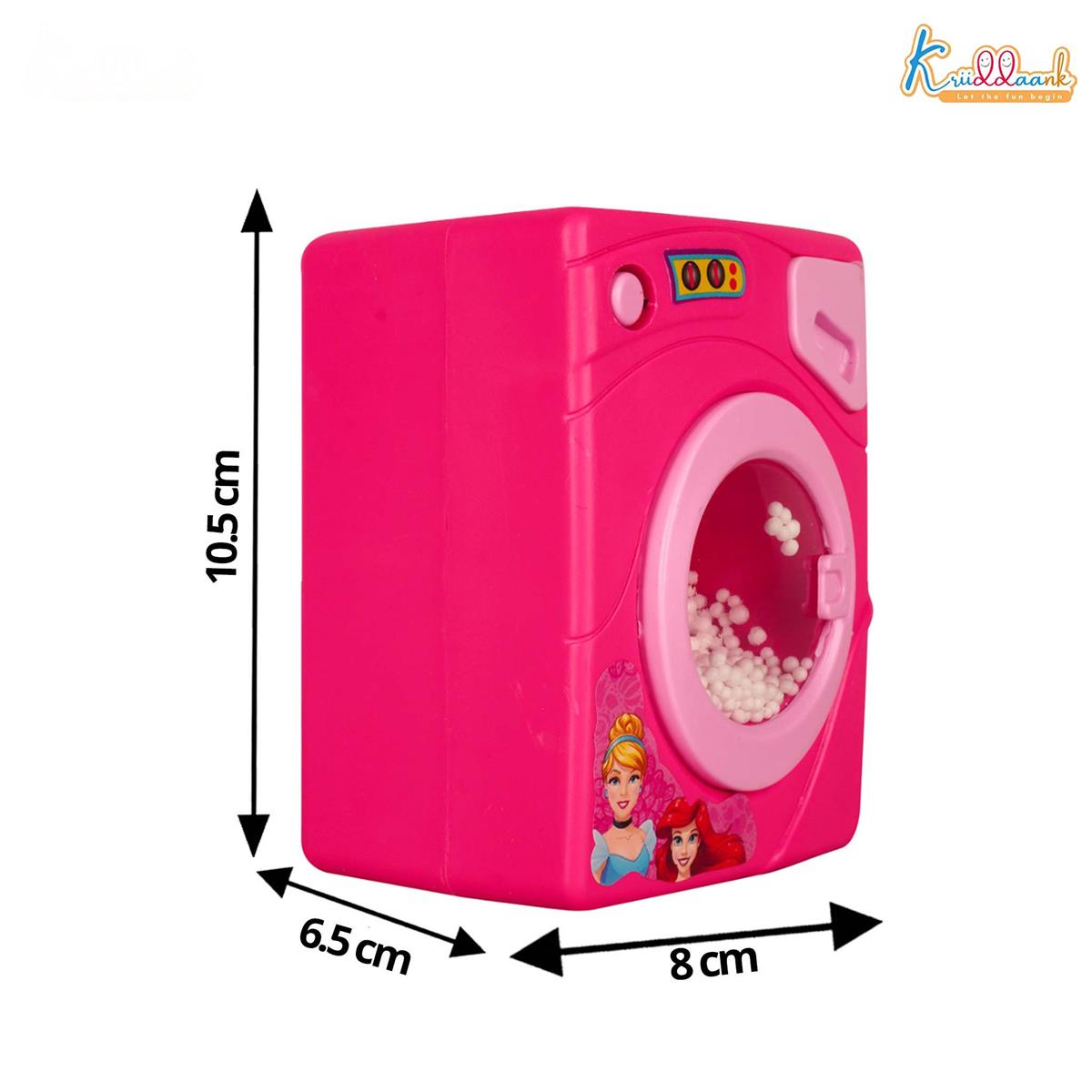 Disney Princess Interactive Family Washing Machine Toy for Toddlers - Battery Operated Housekeeping Toy with Lights & Rotating Action - Educational Pretend Play Home Appliance for Kids 3+ (Pink)
