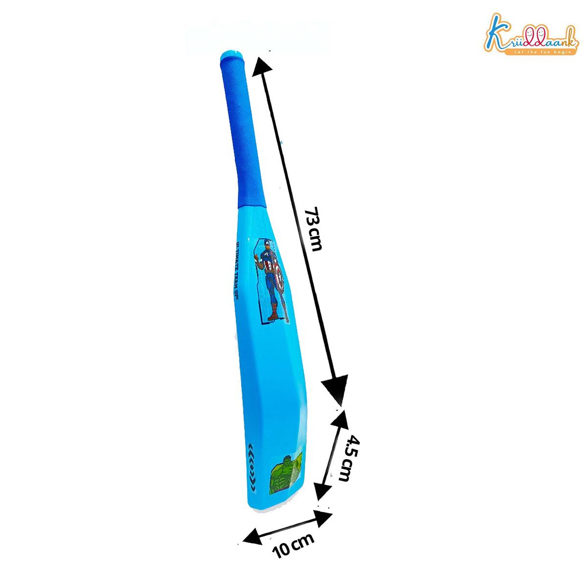 Kriiddaank Avengers Master Blaster Cricket Bat & Ball Set for Kids 3+ Years | Lightweight Plastic Superhero Theme Bat with Comfort Grip | Indoor & Outdoor Sports Play Kit for Boys & Girls
