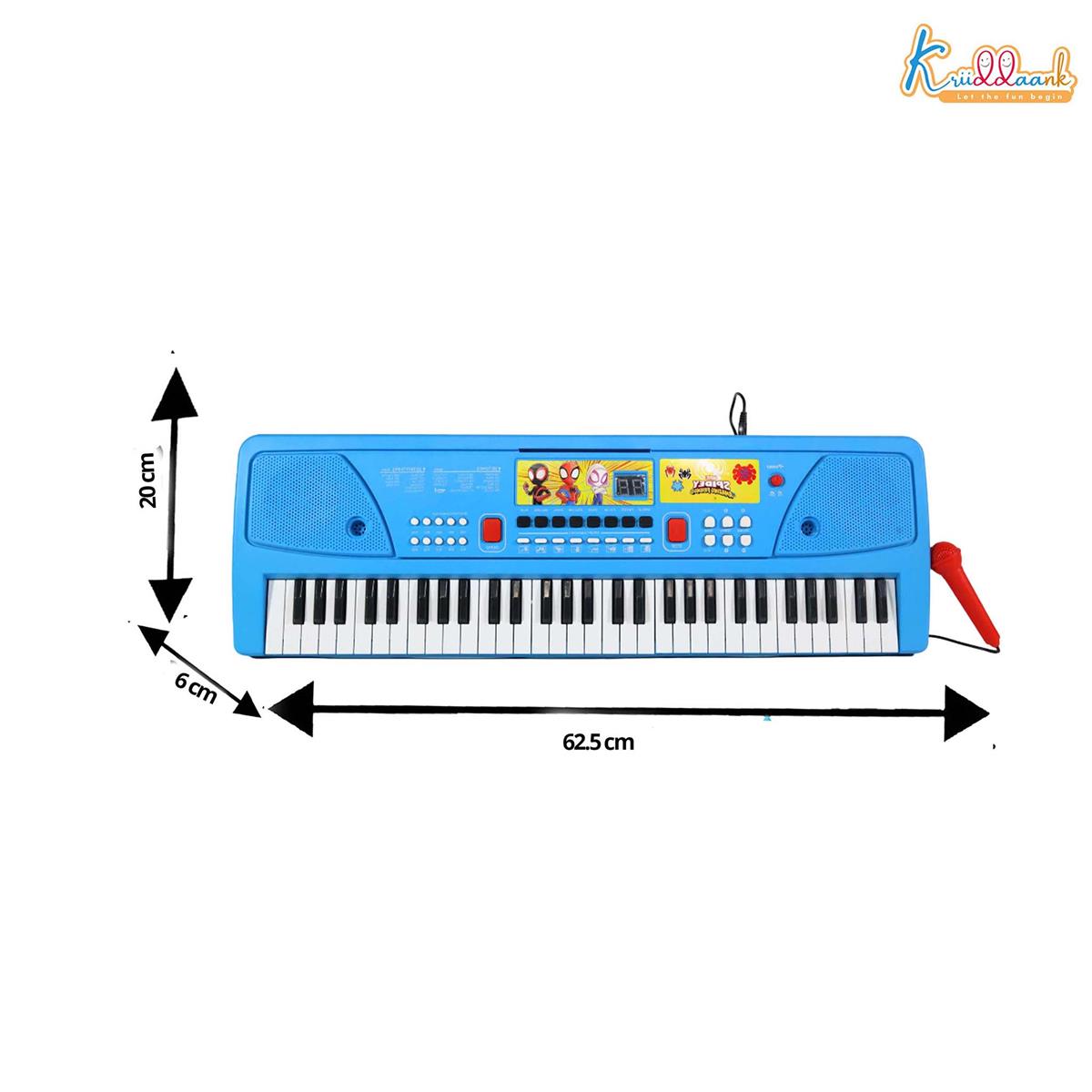 Spiderman Keyboard Piano for Kids - 61 Key Portable Digital Organ with Microphone, USB Power & Digital Screen - 17 Instrument Sounds & 10 Rhythms - Educational Musical Gift for Boys 3+ Years
