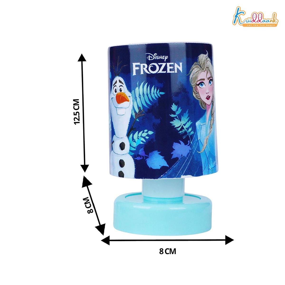 Kriiddaank Frozen Theme LED Table Lamp for Kids - Elsa & Anna Push & Glow Desk Light, Battery Operated Portable Night Light for Study, Bedroom & Decoration - Safe for Ages 3+ (Turkish Blue)