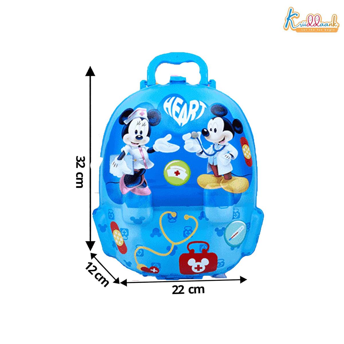 Disney Mickey Theme Backpack Doctor Gift Set for Kids - 8 Pcs Medical Kit with Interactive Light & Sound Stethoscope, Portable Educational Role Play Toy for Boys & Girls Ages 3+
