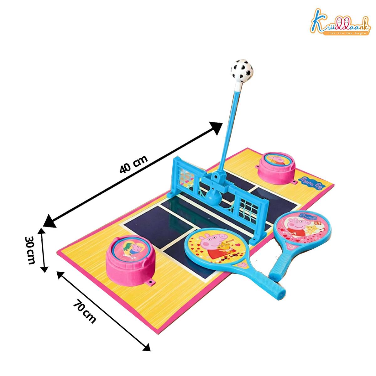 Kriiddaank Peppa Tennis Smash Tabletop Table Tennis Game for Kids - 2-Player Interactive Ping Pong Toy Set with Spring Launcher & Paddles - Active Indoor Fun, Birthday Gift for Boys & Girls 3+