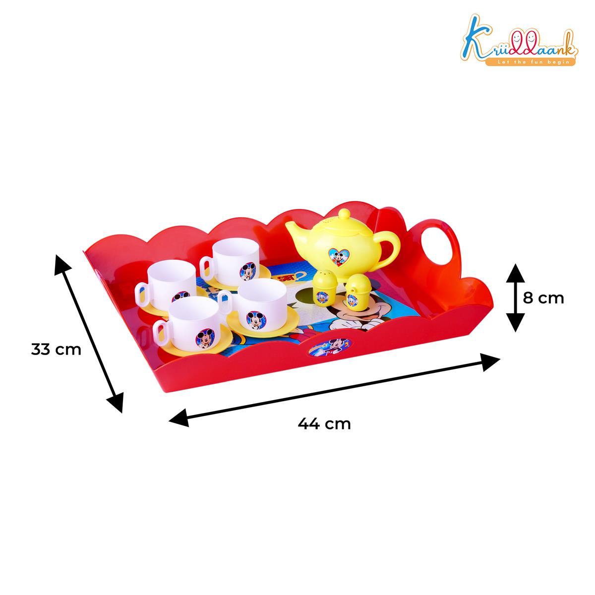 Disney Mickey Mouse Tea Playset - 12-Piece Kids Tea Party Set with Electronic Kettle, Boiling Sound & Light Effects - Educational Pretend Play Kitchen Toy for Toddlers, Boys & Girls Aged 3+ Years