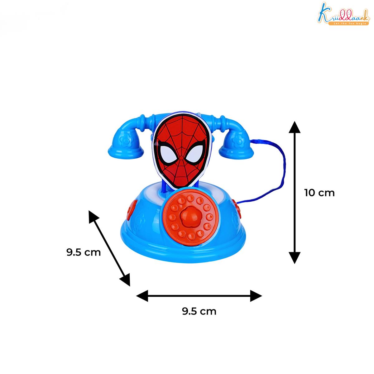 Kriiddaank Spiderman Talking Telephone Toy for Kids, Musical Pretend Play Landline Phone with Ringing Sound & Music, Interactive Learning & Educational Toy for Toddlers Boys & Girls Age 3+