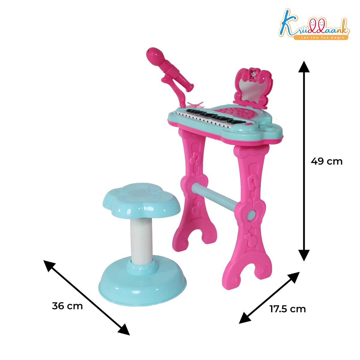 Minnie Mouse Little Pianist Keyboard for Girls â€“ Musical Toy with Microphone, Stool & Dress-Up Accessories â€“ 25 Inbuilt Tunes, Karaoke Mode, Battery/USB Powered â€“ Educational Gift for Kids 3+ Years