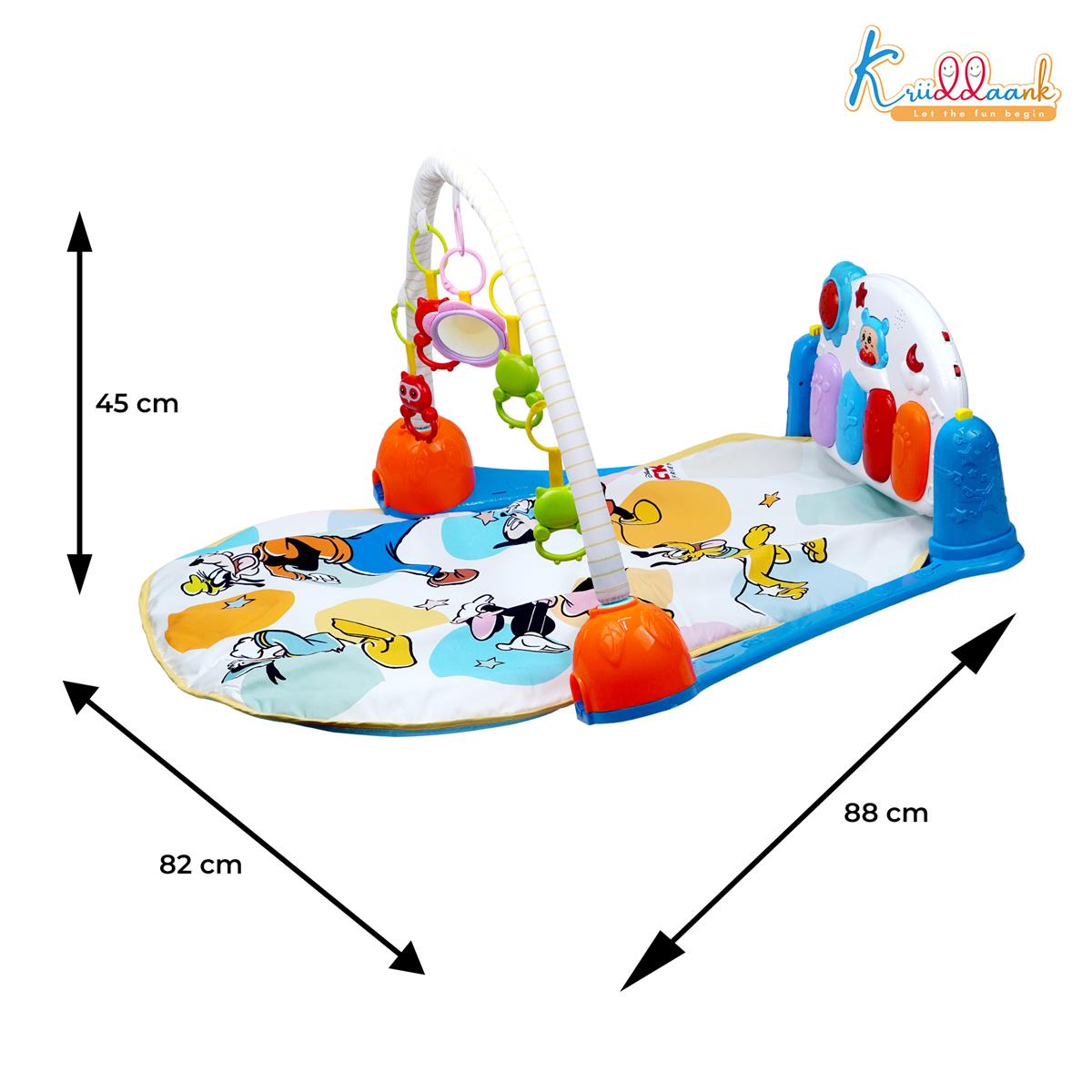 Mickey Theme Musical Baby Gym with Piano Keyboard, Lights & Hanging Rattles - Activity Play Mat for Infants & Toddlers (0-3 Years) - Extra Cushioned Tummy Time Mat for Boys & Girls