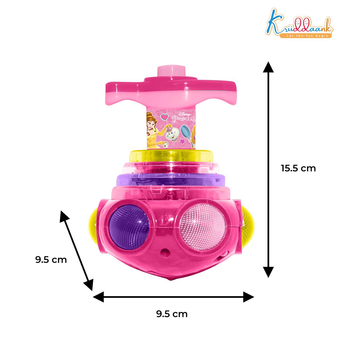 Princess Dizzy Glow Top - LED Light & Music Spinning Top Toy for Girls, Magic Princess Spinner with Musical Sound & 360 Degree Rotation, Musical Lattoo Birthday Gift for Kids 3+ Years