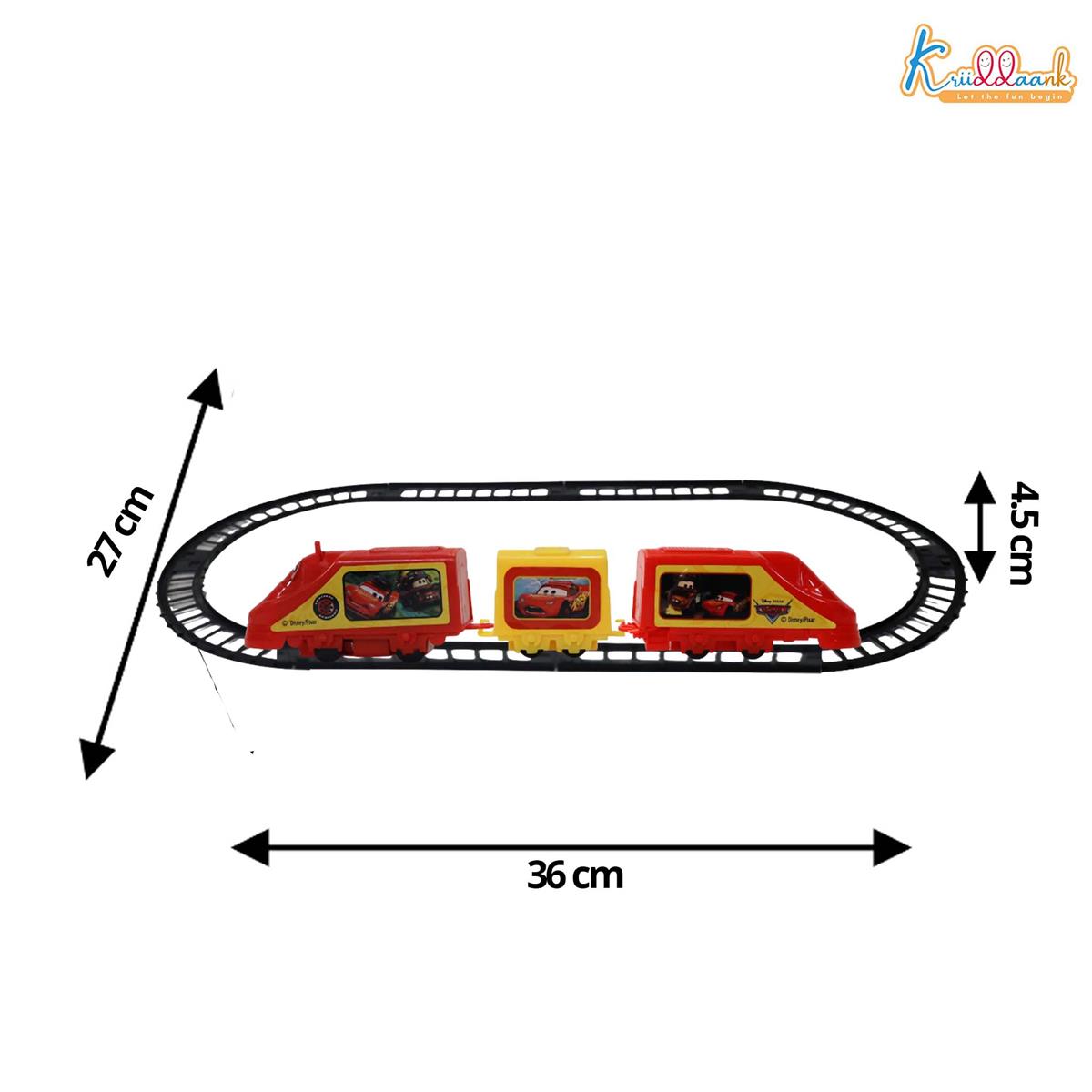 Kriiddaank Disney Pixar Cars Train Set (Small) - 11-Piece Interactive Playset with Lightning McQueen & Friends, Diecast Metal Toy Train, Realistic Miniature Collectible for Kids Ages 3+