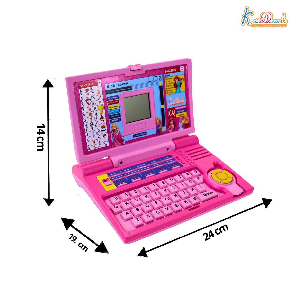 Disney Princess Interactive English Learning Laptop for Toddlers - 20 Educational Activities, Letters, Numbers & Games - Pink Educational Toy for Kids 3+ Years