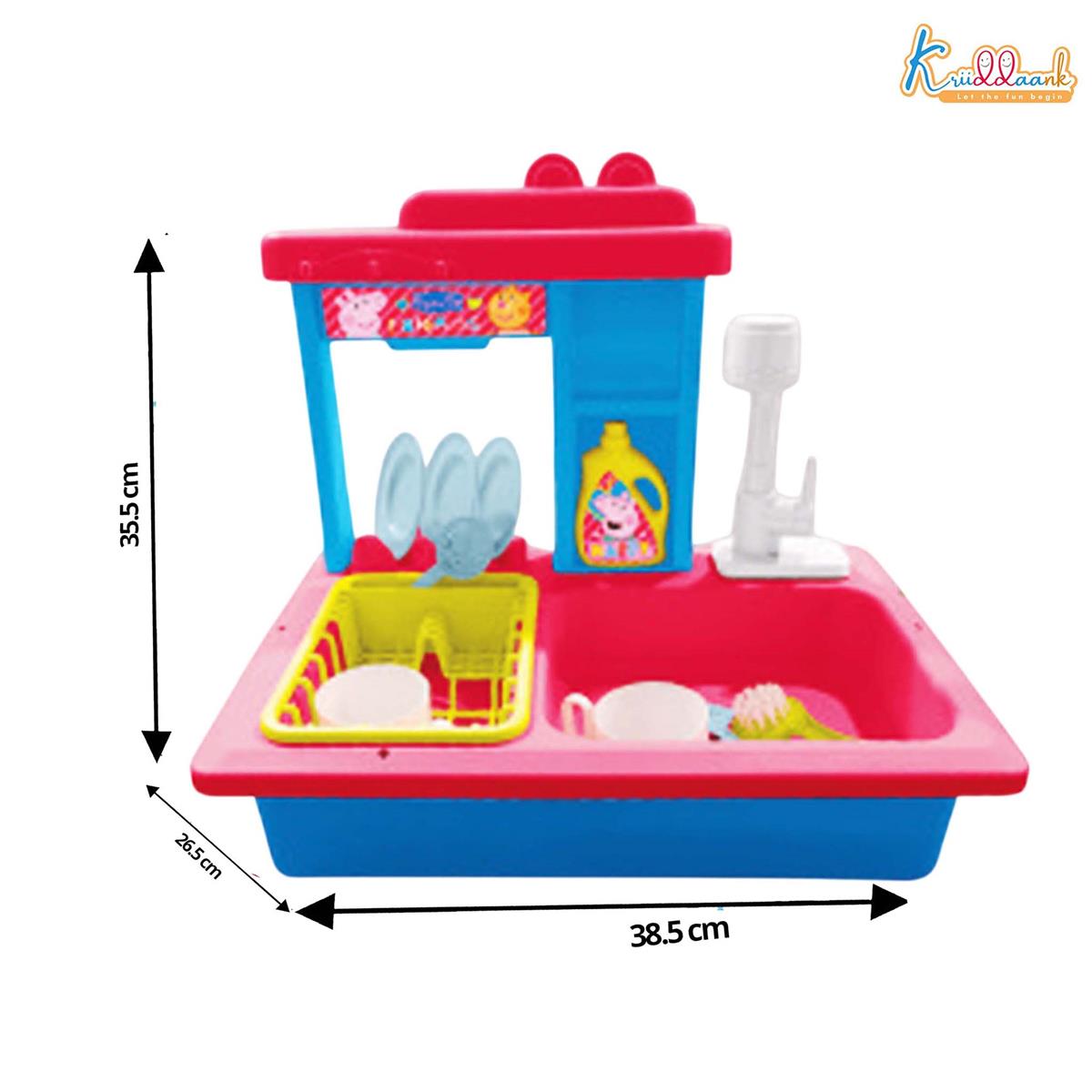 Hasbro Peppa Pig Kitchen Toy Set for Girls with Electric Running Water Sink, Electronic Kettle with Lights & Sounds, 22 Pcs Pretend Play Cooking & Baking Playset, Ideal Gift for Kids Ages 3+