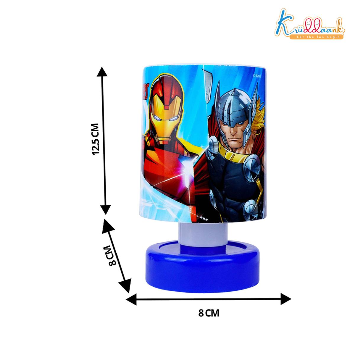 Marvel Avengers Theme LED Table Lamp for Kids - Push & Glow Battery Operated Mini Desk Light for Study & Bedroom Decoration - Superhero Night Light for Boys & Girls (Red/Multicolor)