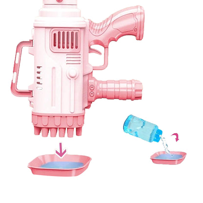 Kriiddaank BubbleGunAutomatic Bubble BlowerColorful Bubble ShooterOutdoor Bubble Gun for KidsBubble Machine Gun with LightsBattery-Operated Bubble Gun