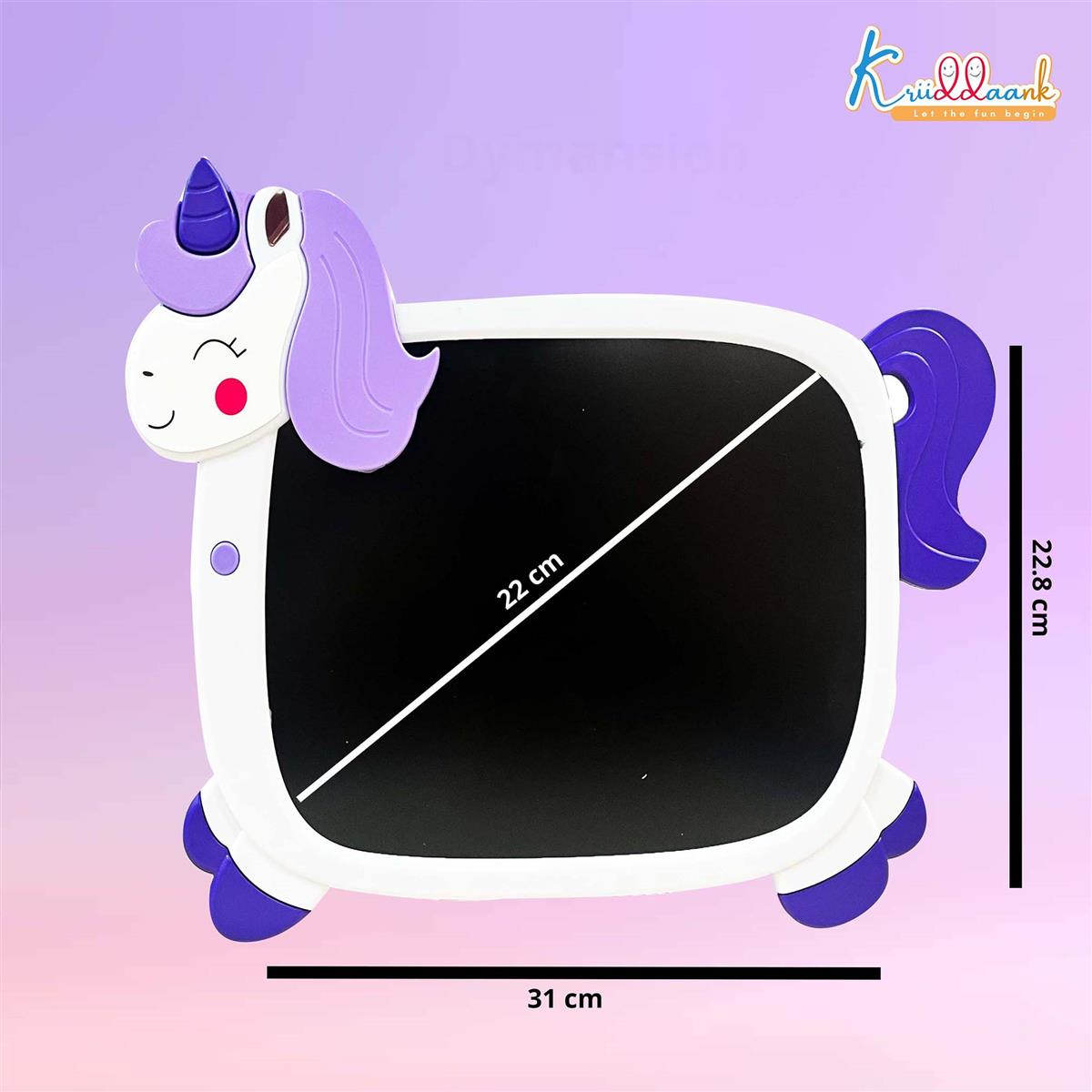 Kriiddaank 8.9" Unicorn LCD Writing Tablet for Kids, Electronic Magic Drawing Pad, Portable Doodle Board & Educational Toy, Birthday Gift for Boys & Girls Ages 3-12, White