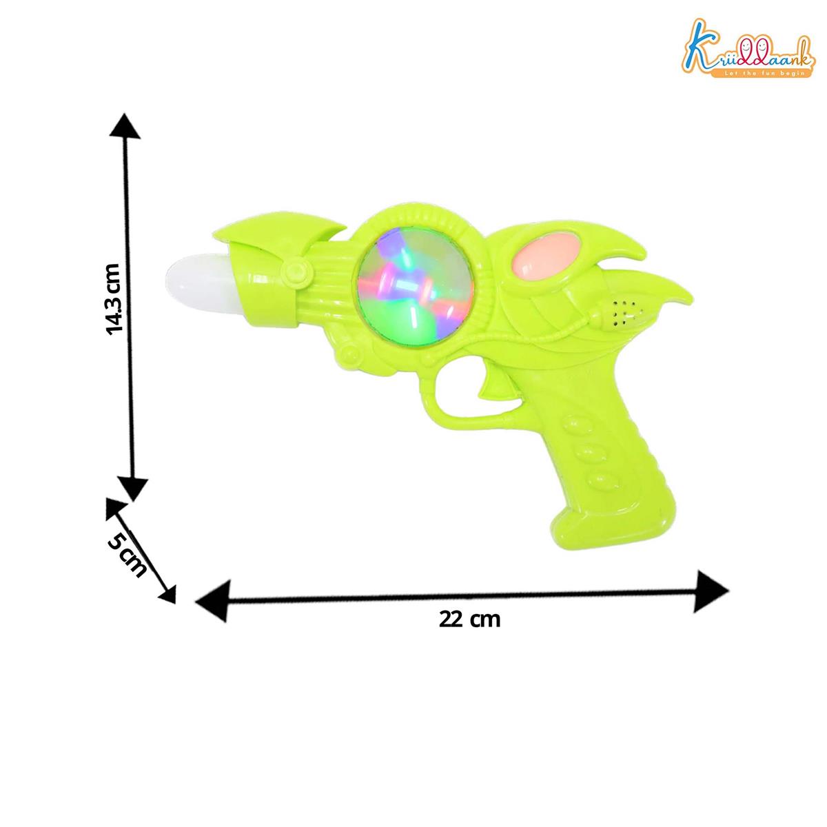 Kriiddank Musical Gun Shooting Playset for Boys & Girls - Bullet Blaster Action Toy with Foam Soft Bullets, Realistic Sound & Lights, Safe Fun for Kids Age 3+ Years (Multicolor)