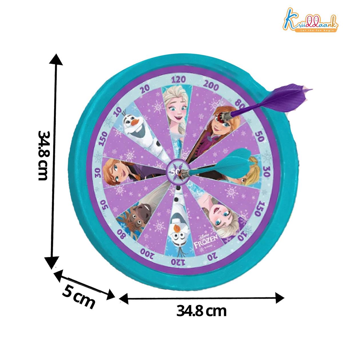 Kriiddaank Frozen 2-in-1 Double Fun Dartboard & Ludo Game for Kids - Safe Indoor Wall Target Shooting Game, Durable MDF Board, Ideal Birthday Gift for Boys & Girls 3+ Years (Multicolor)