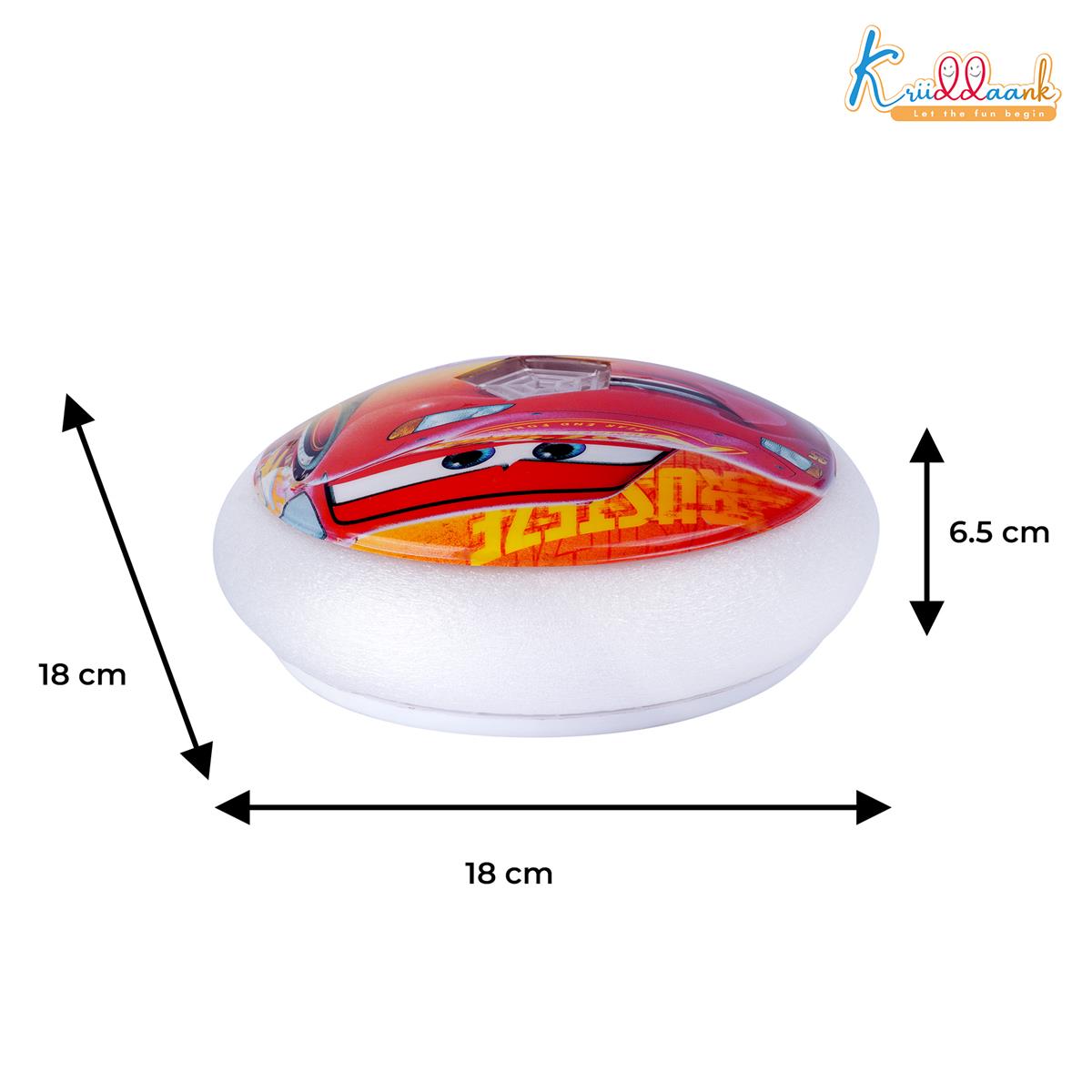 Disney Cars Hover Football for Kids - Safe Indoor Air Power Soccer Ball with LED Lights & Soft Foam Bumpers, USB Rechargeable Floating Football, Ideal Gift for Boys & Girls (Ages 3+)