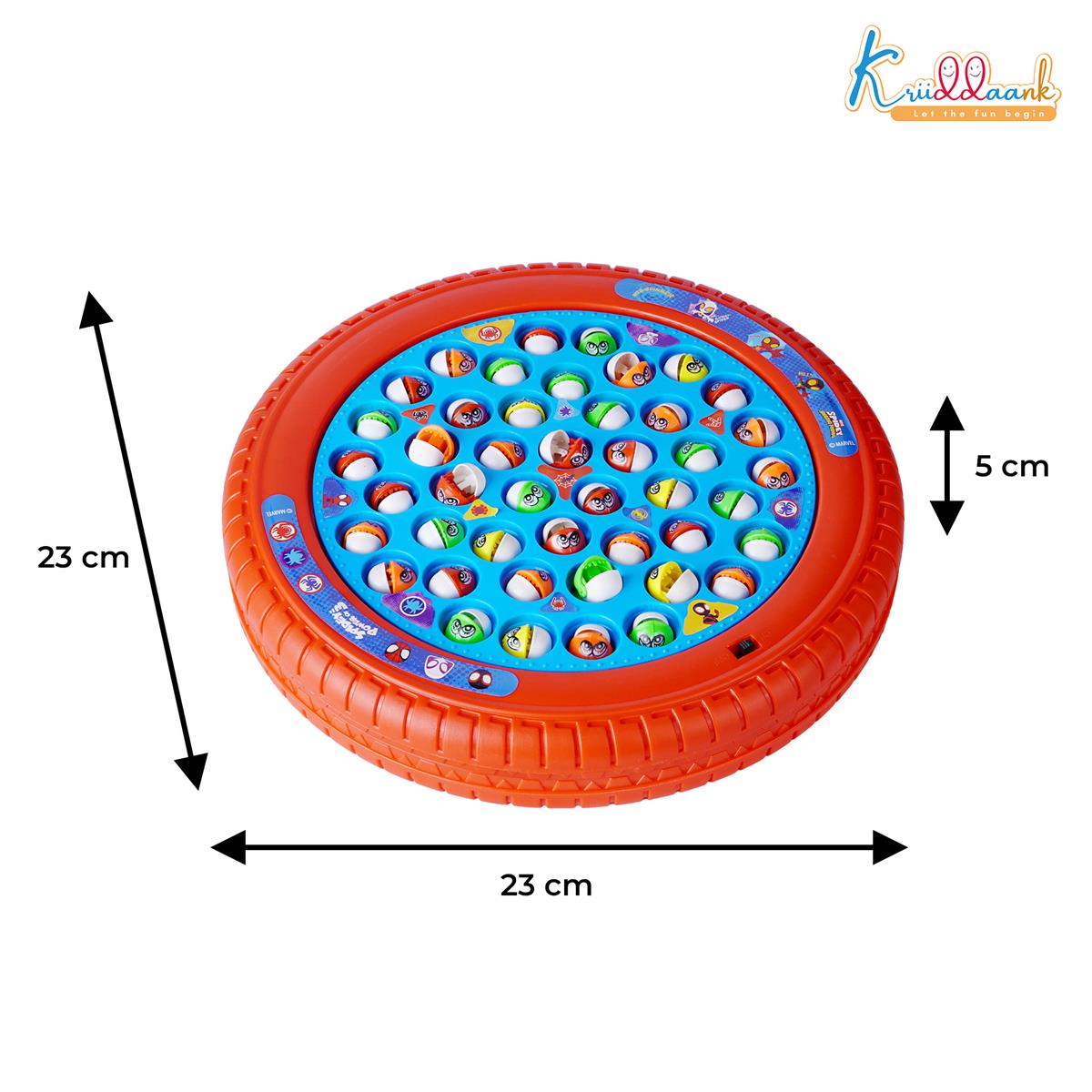 Kriiddaank Spiderman Theme Musical Rotating Fishing Game for Kids - Battery Operated Learning Toy with 45 Fishes & 4 Fishing Poles - Fun Interactive Educational Game for Boys & Girls, Age 3+