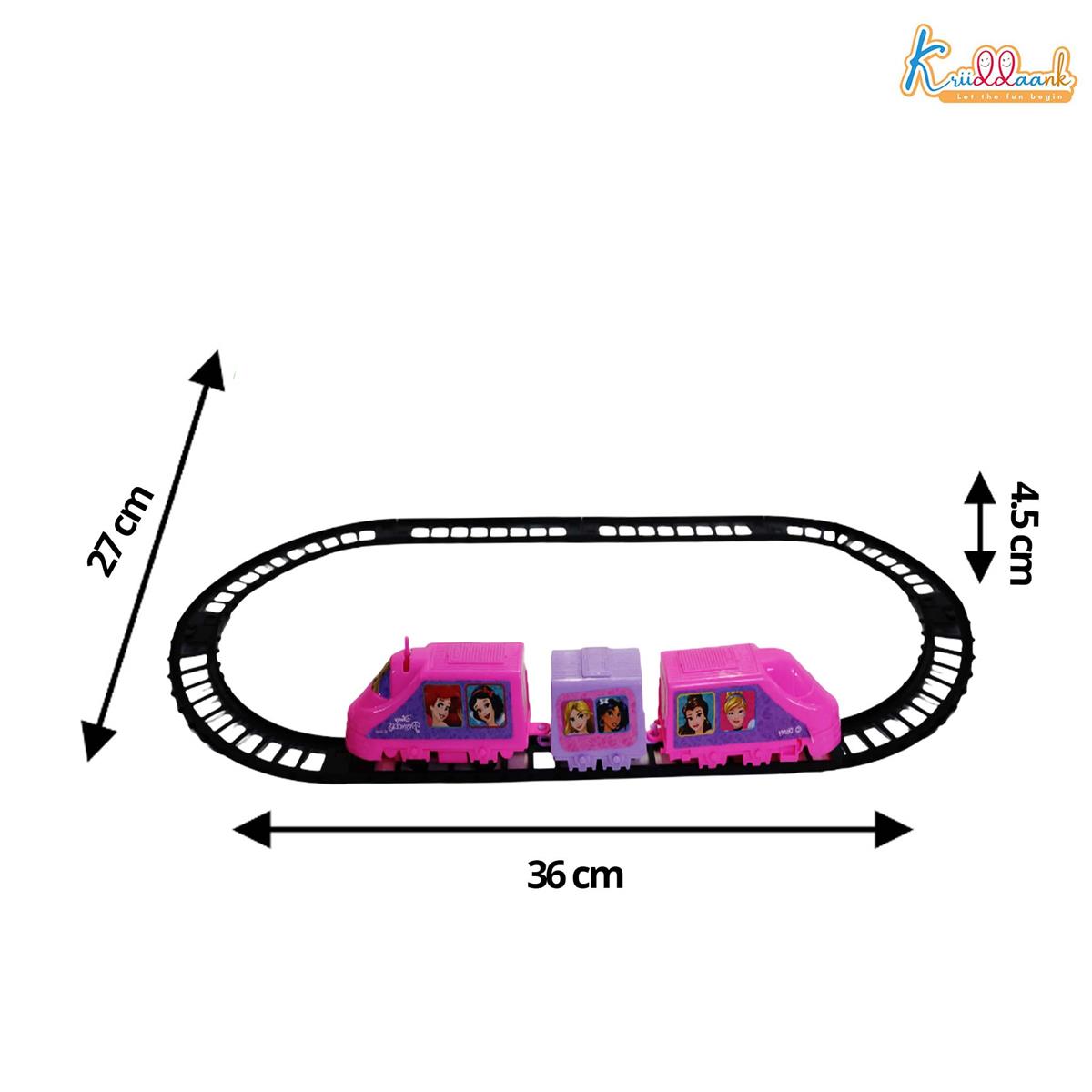 Kriiddaank Disney Princess Train Set for Girls (11-Piece) - Interactive Fairytale Playset with Sound Effects, Battery-Operated Motorized Tracks & 3 Coaches - Educational Gift for Kids Ages 3+