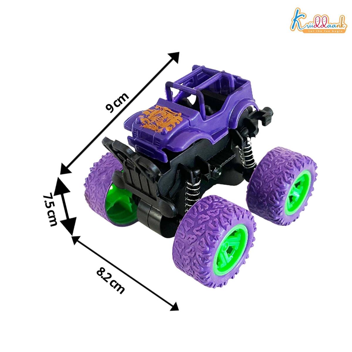 Kriddaank 4x4 Monster Truck for Kids - Friction Powered Stunt Car with 360Â° Spin Action - Durable Alloy & Non-Toxic 4WD Toy - Ideal Gift for Boys & Girls 3-7 Years Old (Multicolor)
