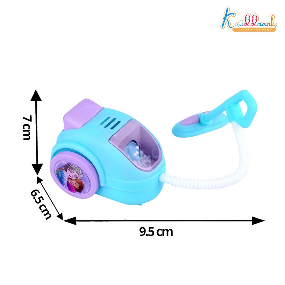 Frozen Theme Mini Vacuum Cleaner Toy for Kids - Battery-Operated Educational Pretend Play Cleaning Set with Lights, Turkish Blue, Safe & Interactive Housekeeping Toy for Boys & Girls Ages 3+