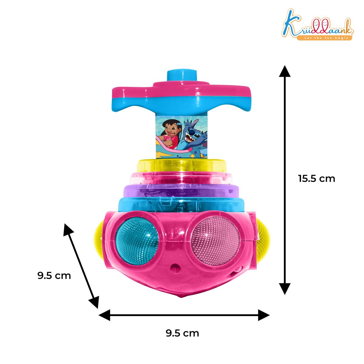 Stitch Dizzy Glow Top - LED Light & Music Spinning Top Toy for Kids, Magic Stitch Spinner Musical Lattoo with 360Â° Rotation, Fun Sound Effects & Flashing Lights for Boys & Girls, Ages 3+ Years