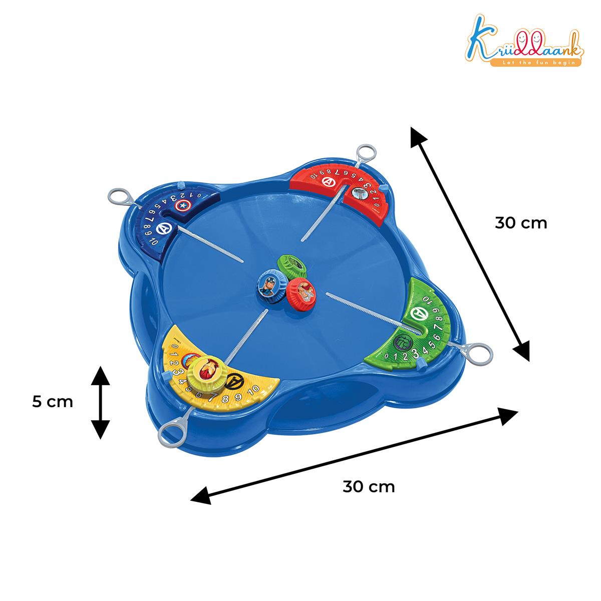 Kriiddaank Marvel Avengers Theme Spinning Top Battle Set - Includes 1 Arena Base, 4 Rip Cords & 4 Tops - Action-Packed Multiplayer Game for Kids 5+ - Perfect Superhero Gift for Boys & Girls