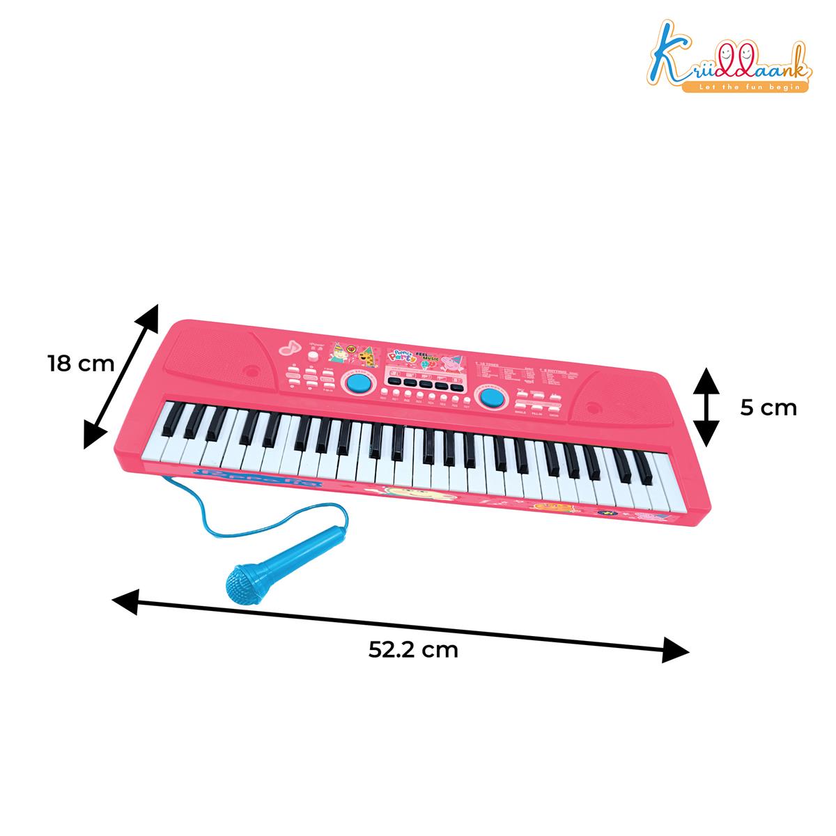 Hasbro Peppa Pig 61-Key Digital Keyboard Piano for Kids - Musical Learning Toy with Microphone, 8 Instrument Sounds, 16 Rhythms, USB & Battery Powered - Pink (KD-500)