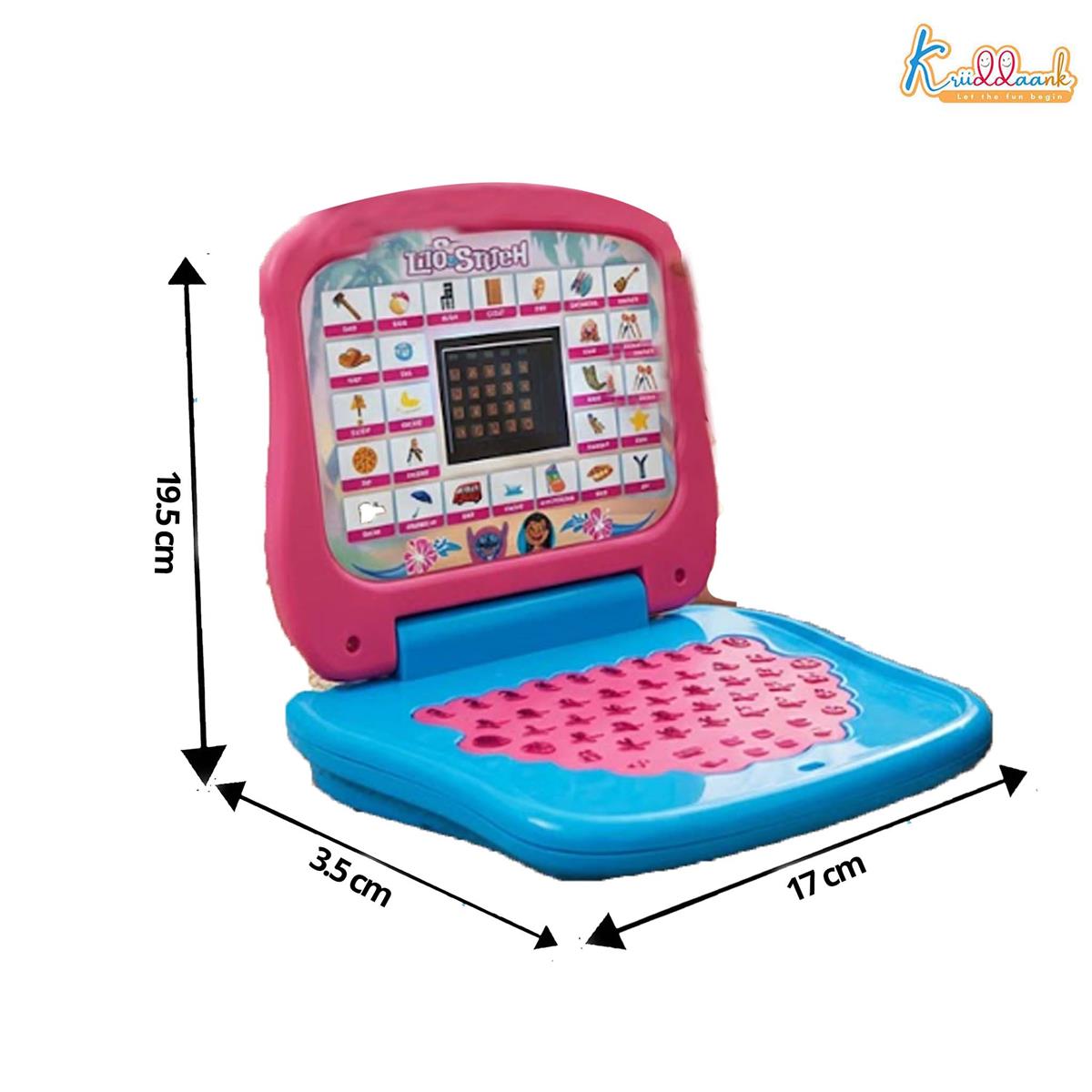 Stitch Educational Laptop for Kids with Screen - Learn Alphabets, Numbers, Words & Music - Interactive Learning Toy for Boys & Girls Ages 3+ - Logic & Memory Development, Stitch Theme Blue