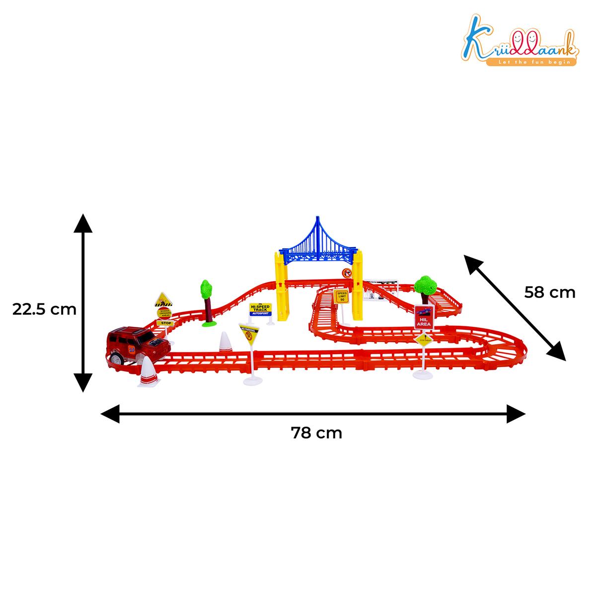 Disney Theme Cars Mini Track Set - 41 Piece Portable DIY Race Track Toy with Diecast Metal Toy Car, Realistic Miniature Collectible Racing Playset for Kids 3+ Years Old