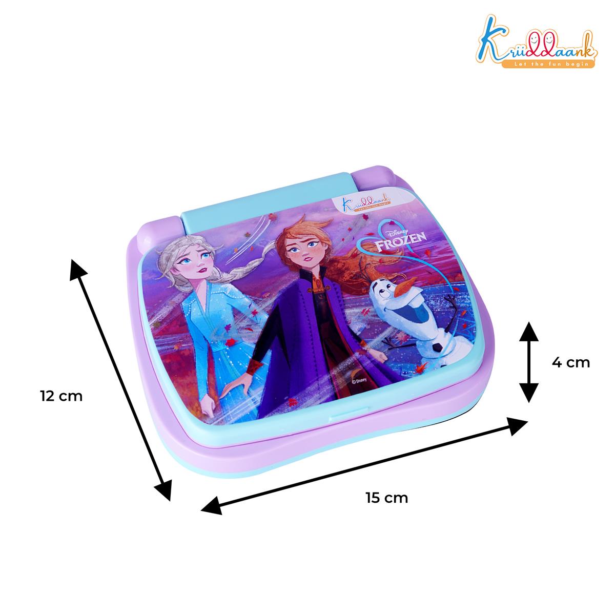 Frozen Theme Educational Laptop for Kids â€“ Screen-Free Learning Toy for Preschoolers, Interactive Alphabet & Number Pronunciation Computer, Safe & Durable Early Education Toy for Ages 3+, Turkish Blue