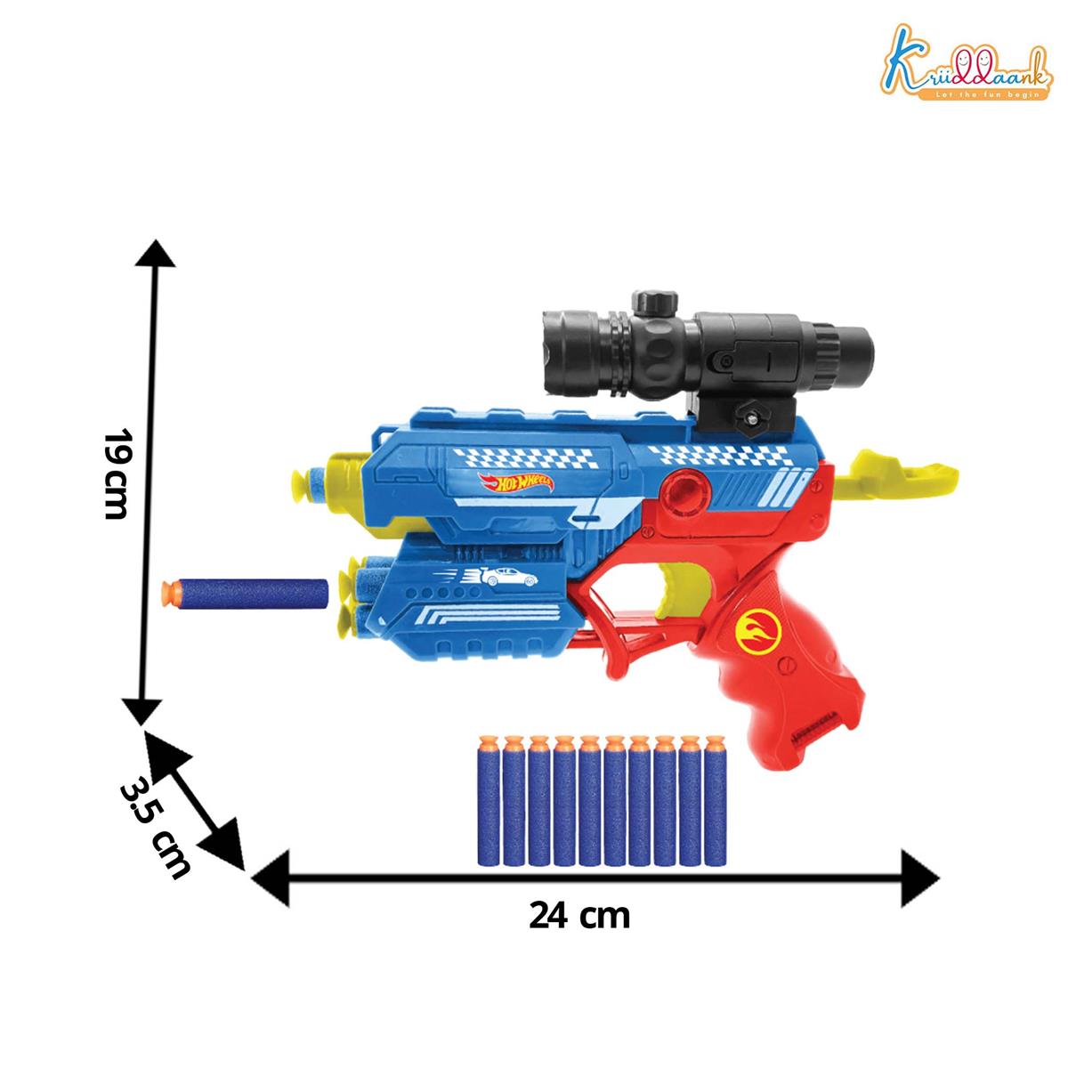 HW Thunder Storm Strike Blaster Toy Gun with Laser Pointer & 10 Soft EVA Darts, High-Velocity Multi-Mode Shooting System, Safe Action Play for Kids 4+ Years, Blue