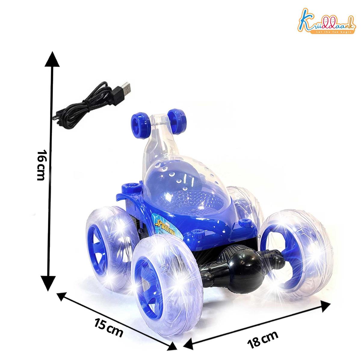 Kriiddaank Double-Sided RC Stunt Car - 360Â° Spin High-Speed Off-Road Monster Truck for Boys - Musical & Light-Up Remote Control Toy Car, Rechargeable Battery, Durable Diecast Build (Multicolor)