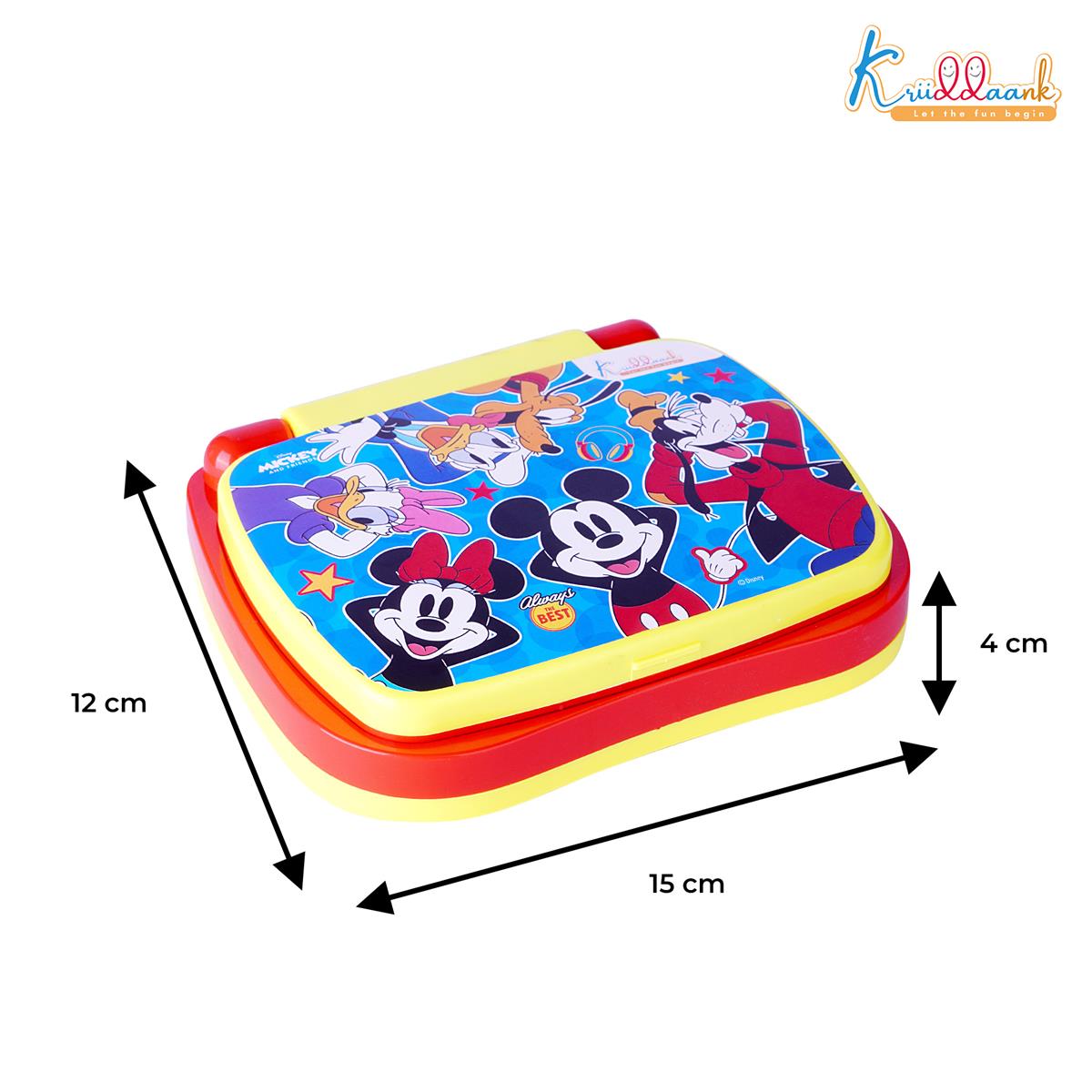 Disney Mickey Mouse Educational Laptop Toy for Kids - Interactive Alphabet & Number Learning Tool, Music & Sounds, Screen-Free Tech Toy for Boys & Girls Ages 3+, Safe & Portable Learning Aid