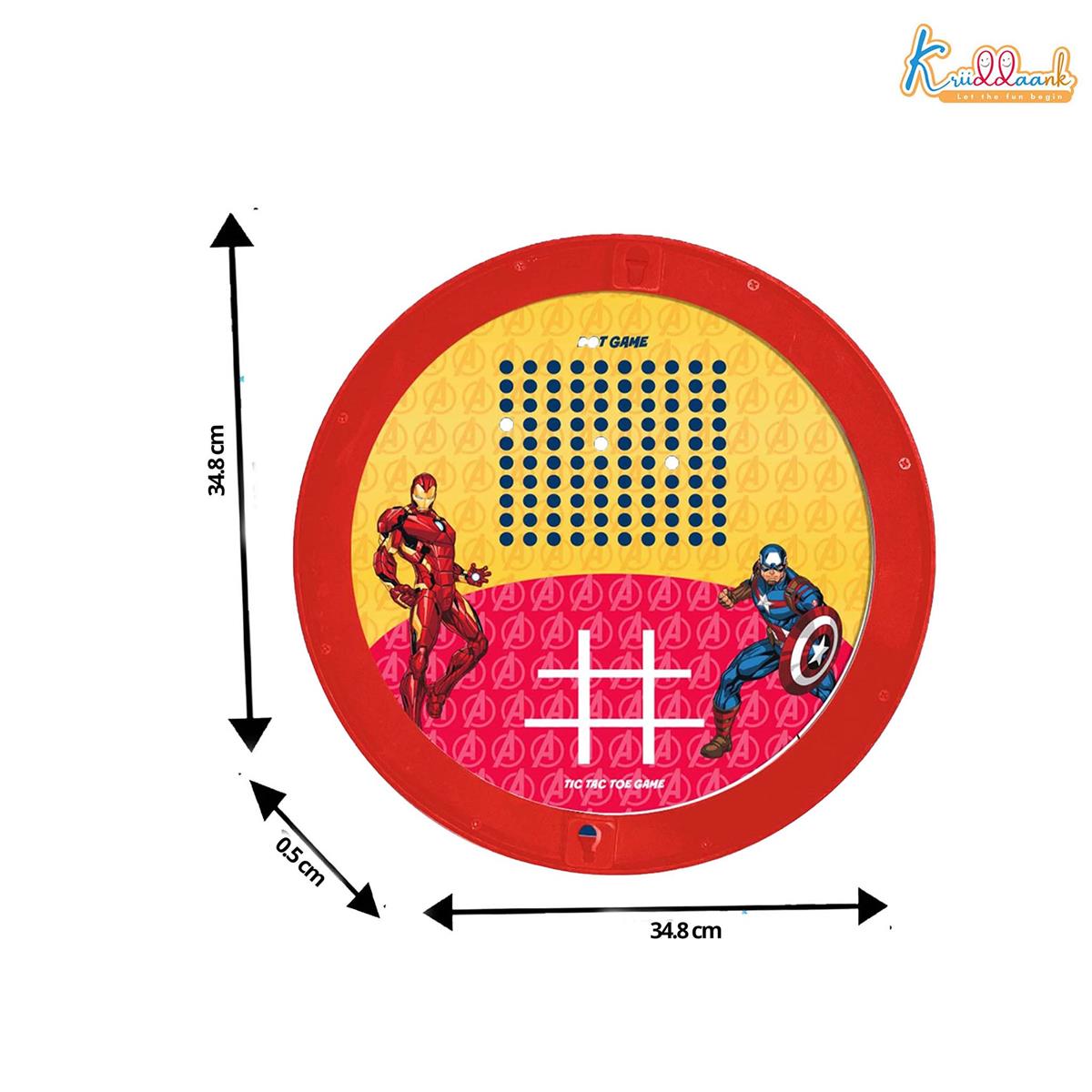 Kriiddaank Avengers 2-in-1 Double Fun Dartboard & Ludo Game for Kids - Safe Magnetic Indoor Wall Target Shooting Game, Marvel Themed Superhero Toys for Boys & Girls Age 3+, Durable MDF Board