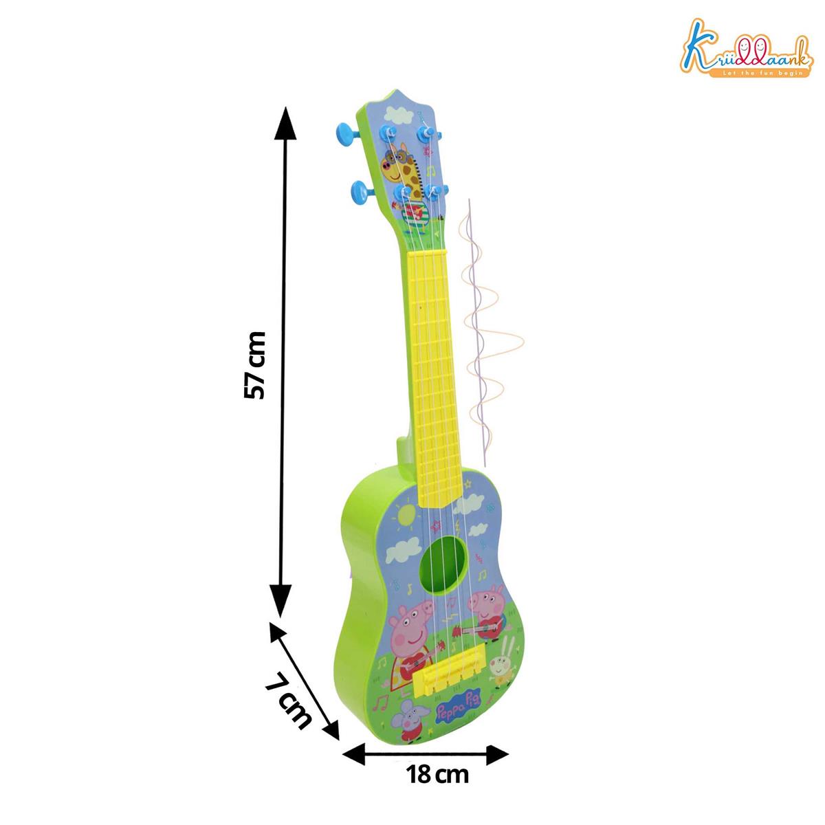 Hasbro Peppa Pig Theme Big Guitar for Kids - 4-String Musical Instrument Toy, Lightweight & Durable, Educational Learning Toy for Boys & Girls Ages 3+, Perfect Birthday Gift for Toddlers (Pink)