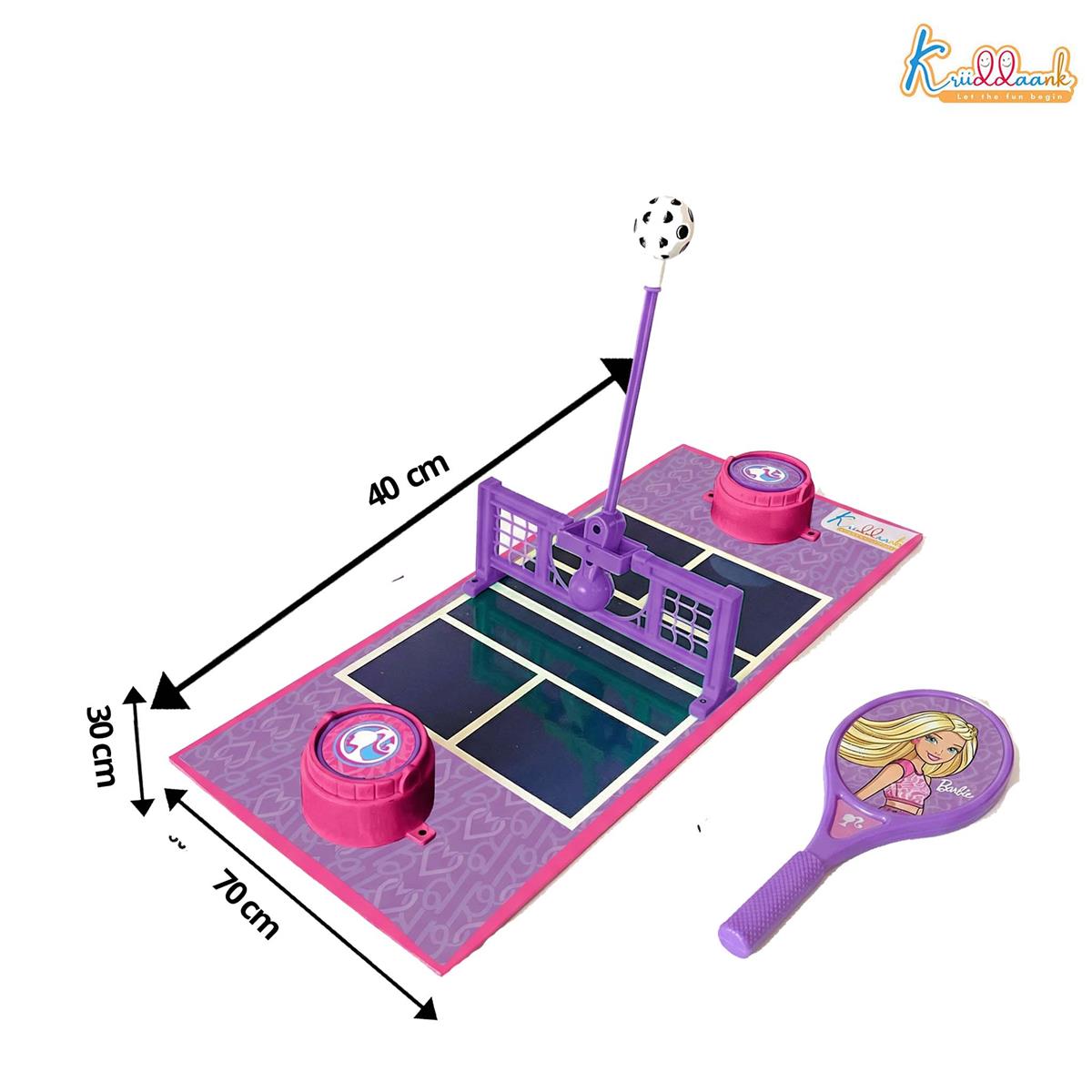 Kriiddaank Barbie Tennis Smash Sports Set for Girls, Lightweight Eco-Friendly Rackets & Ball, Indoor/Outdoor 2-Player Game, Safe & Smooth Edges, Table Top Friendly, Kids Age 3 Years+
