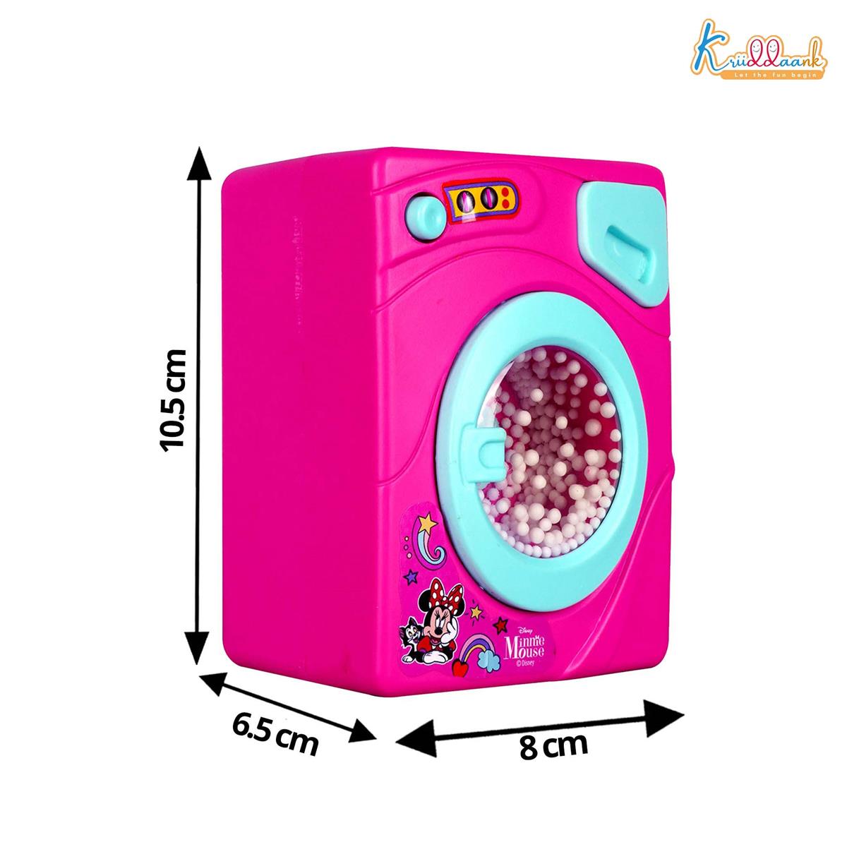 Minnie Theme Interactive Family Washing Machine Toy for Toddlers - Pink Mini Laundry Appliance with Light & Sounds, Educational Pretend Play Gift for Kids Aged 3+ Years