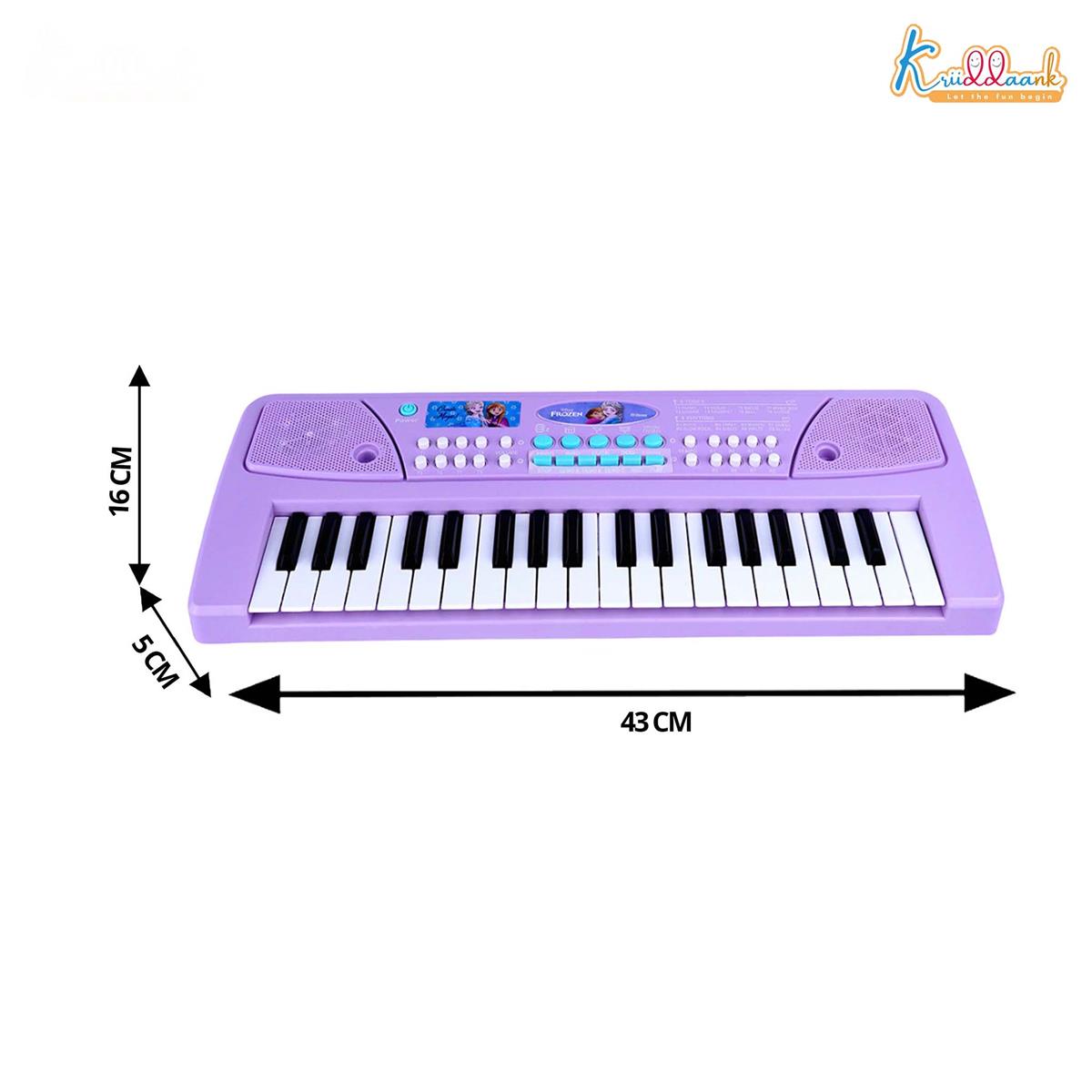 Frozen Keyboard Piano for Kids - Elsa & Anna Theme Musical Toy with Microphone & USB Cable, 8 Rhythms & 8 Instrument Sounds, Educational Learning Toy for Boys & Girls 3+ Years (Turkish Blue)