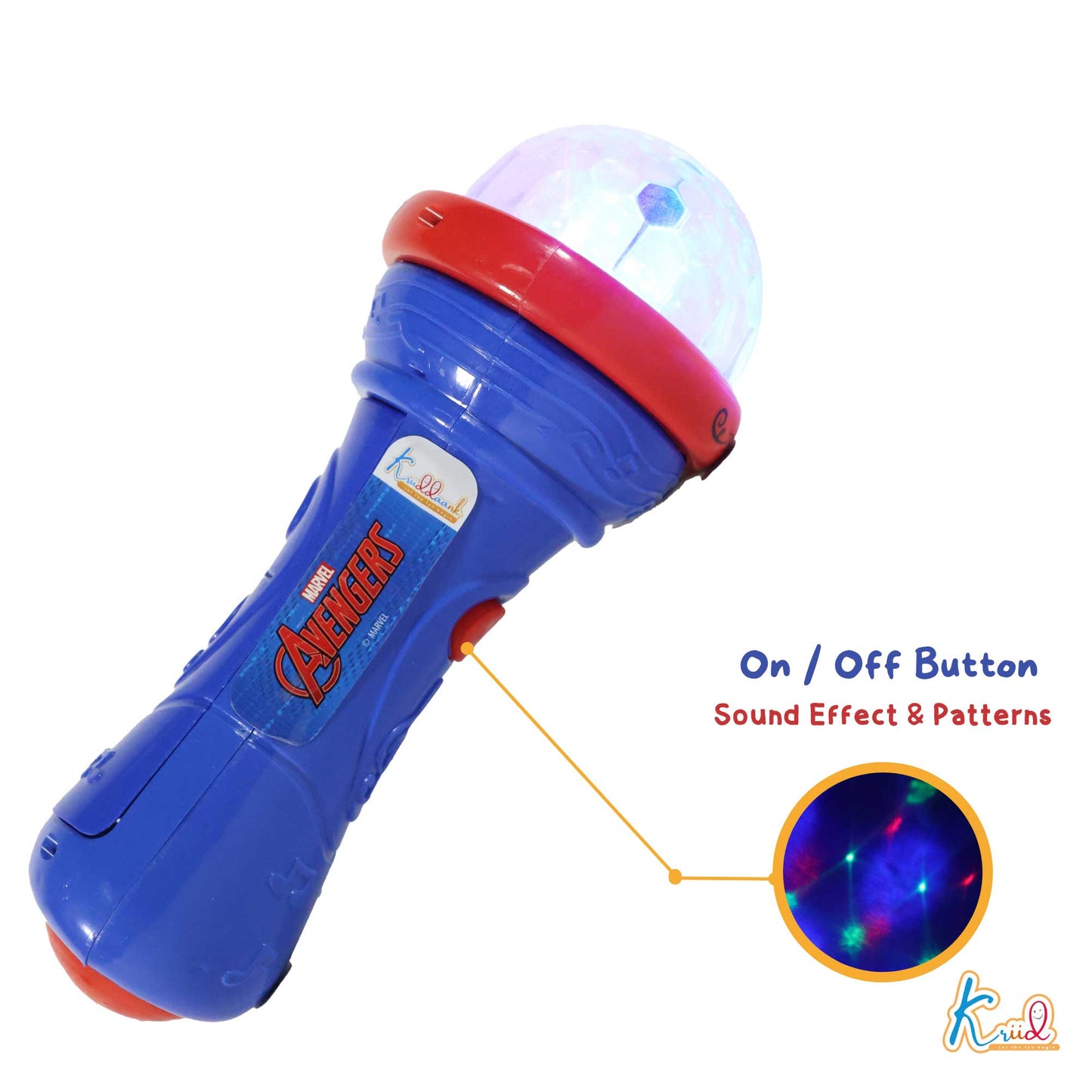 Kriiddaank MusicalMicrophone-AvengersThemeByMarvelAvengers Musical Performance ToyMarvel Singing & Music SetAvengers Karaoke MicrophoneAvengers Kids Microphone ToyMarvel Music Instrument for Kids
