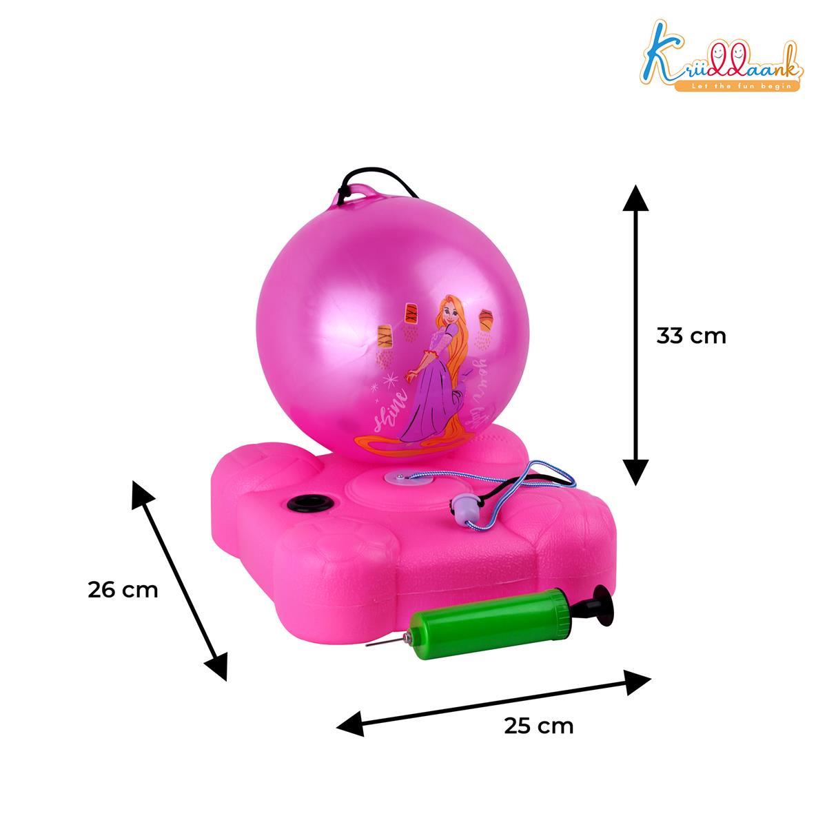 Princess Reflex Soccer Ball Solo Training Kit for Girls - Indoor & Outdoor Football Game with Recoil Action Return - Skill Building Sports Toy for Kids Age 3+ (Pink)