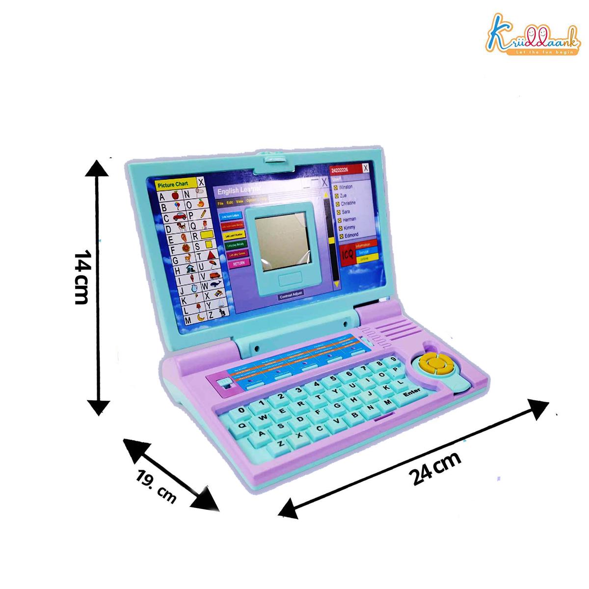 Frozen Educational Laptop for Kids - Interactive Learning Toy for Girls Age 3+ with 20 Activities, Mouse Control, Learn Alphabet, Numbers, Words, Games, Music & Logic - Turquoise Blue