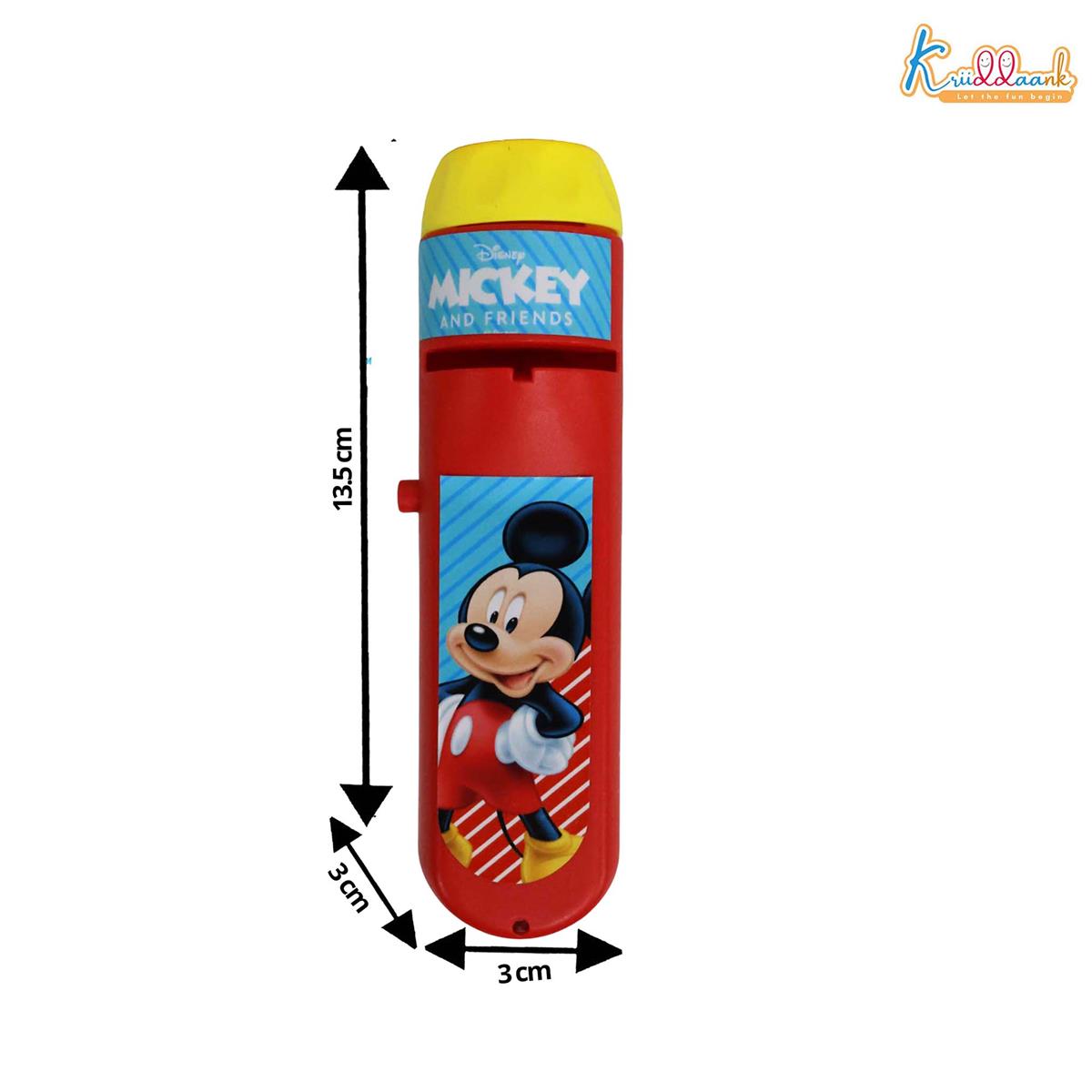 Disney Mickey Mouse Projector Torch for Kids - Portable Handheld Storytelling Flashlight with 3 Slides & 24 Images, Bedtime Night Light & Educational Learning Toy for Boys & Girls 3+ Years