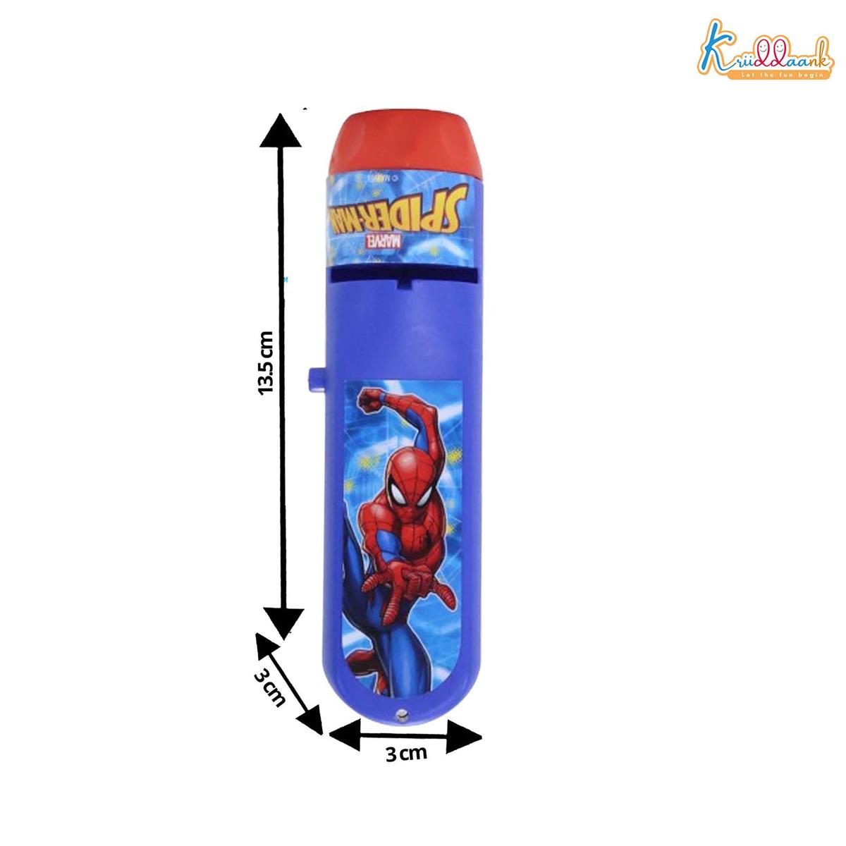 Spiderman Handheld Projector Torch & Drawing Set for Kids, Battery Operated Marvel Heroes Flashlight with 3 Slides, 24 Patterns, Stencils & Markers, Educational Creative Tracing Toy for Boys 3+