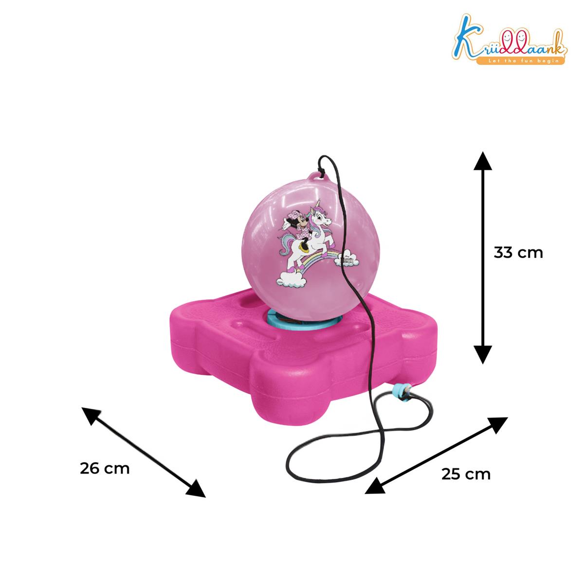 Disney Minnie Mouse Reflex Soccer Ball Solo Training Kit - Indoor & Outdoor Soccer Trainer with Rebound Action - Portable Sports Play Set for Kids & Toddlers Age 3+ - Pink