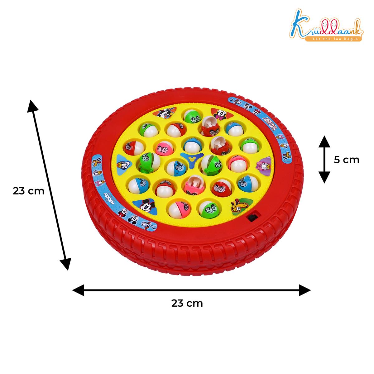 Mickey Mouse Musical Fishing Game - Battery Operated Educational & Learning Toy for Kids - Includes 21 Fishes & 4 Fishing Poles - Interactive Board Game for Boys & Girls Ages 3+