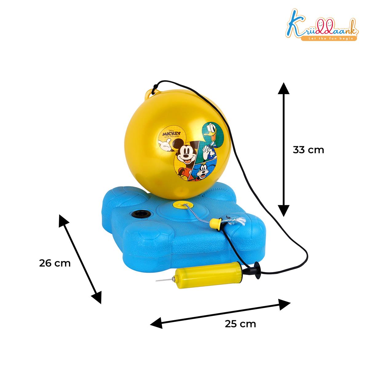 Disney Mickey Reflex Soccer Ball Set for Kids - Solo Football Training Kit with Recoil Action Rebound Ball, Indoor & Outdoor Sports Game for Boys & Girls Aged 3+ Years, Red