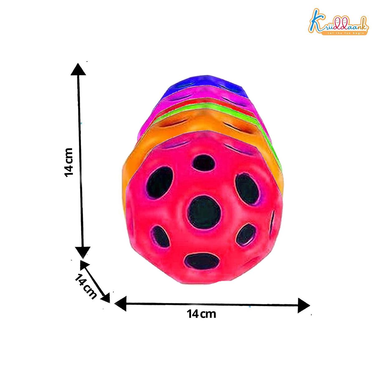 Kriiddaank Moon Bounce Ball Pack of 6 - High Bounce Space Ball for Kids 3+, Non-Toxic Soft Jumping Stunt Ball, Durable Indoor Outdoor Activity Toy, Colorful Toddler Gift Set