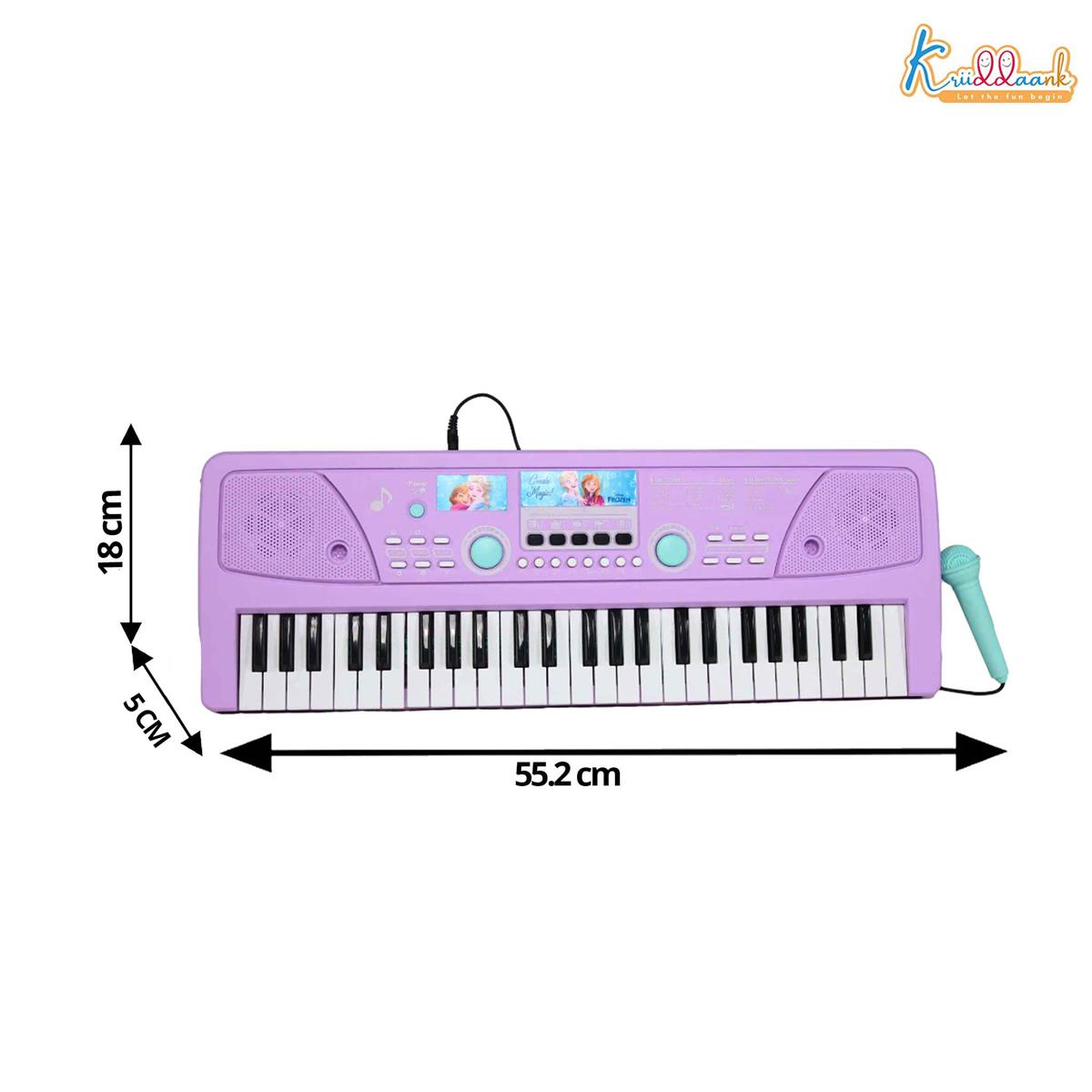 Frozen Keyboard Piano for Kids with 50 Keys, 49 Organ Scale Keys, Microphone, 16 Rhythms, 8 Instrument Sounds & USB Power - Educational Musical Toy for Boys & Girls 3+ Years (Turkish Blue)