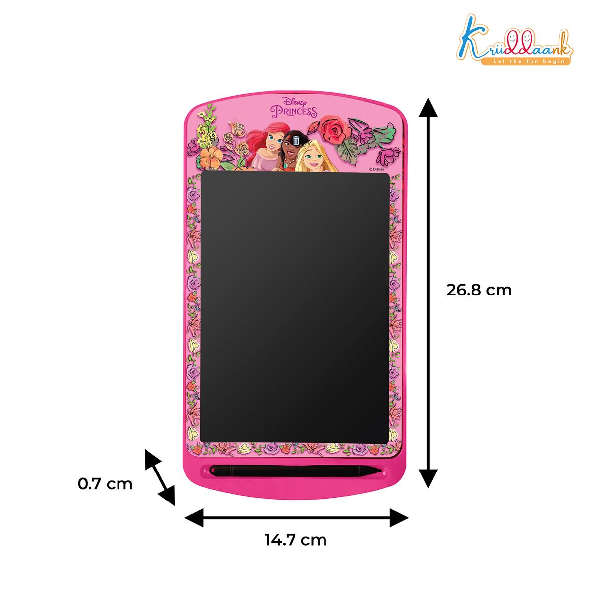 Kriiddaank Princess 10.5 Inch LCD Writing Tablet for Kids, Electronic Drawing Pad & Doodle Board, Reusable Travel Slate for Girls, Educational Birthday Gift for 3 4 5 6 7 8 9 10 Year Olds, Pink